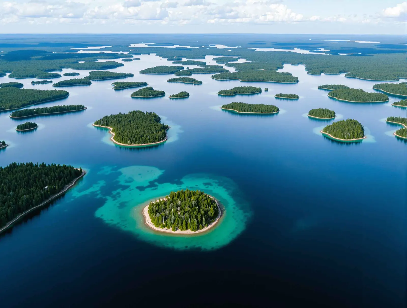 Aerial view of Lake of the Woods