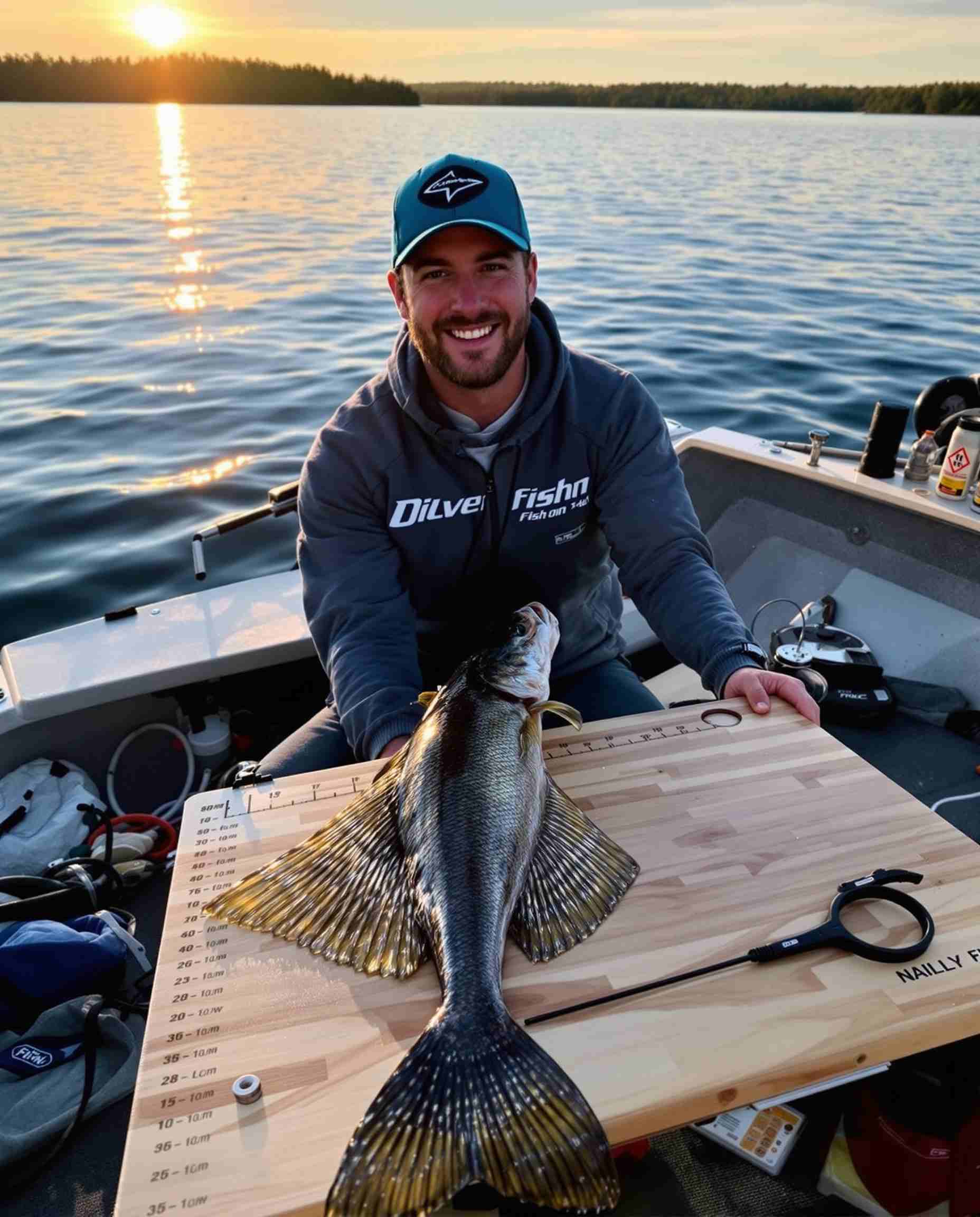 Trophy walleye catch at sunset